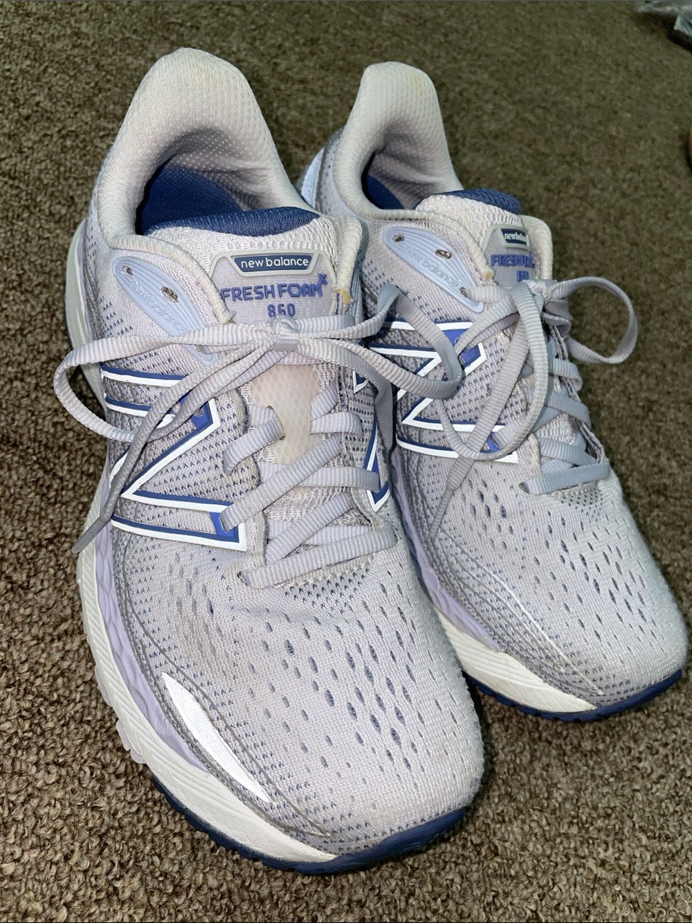 New Balance Fresh Foam 860 Women's Running Shoes - Light Gray/Blue